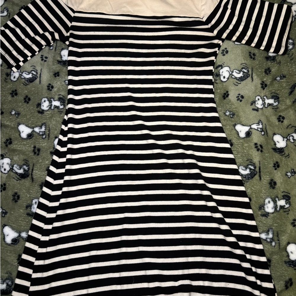 Black and White Striped Top Dress